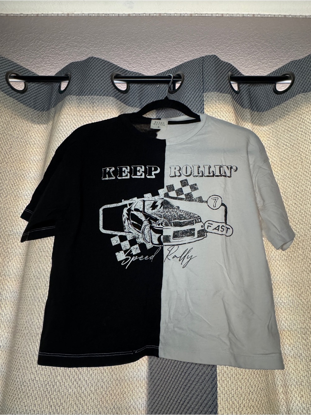Black & White Graphic Crop Top